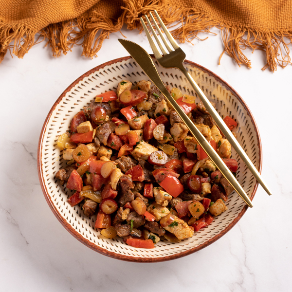 Entrevero de pinhão com aipim