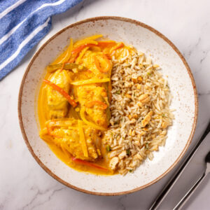 Moqueca de peixe com arroz de castanha de caju