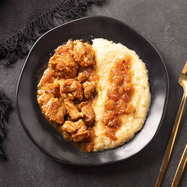 Galinha Caipira com polenta