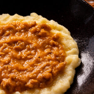 Polenta com bolonhesa de proteina de soja